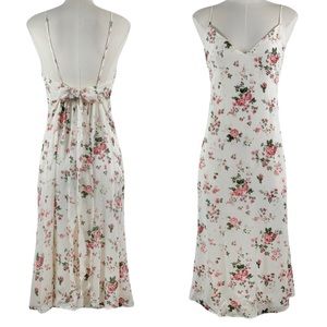Reformation Nella Floral White Rose Midi Dress
